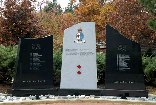 The Canadian Coast Guard National Memorial located in Sydney, Nova Scotia. The names of all employees who lost their lives while on duty are engraved onto the memorial.