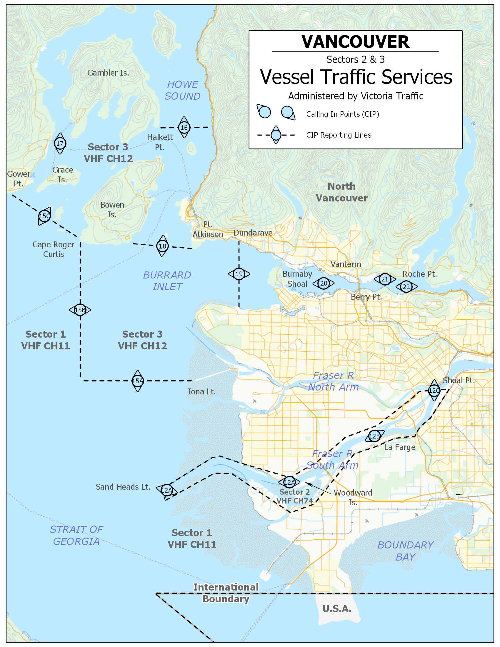 Vancouver Vessel Traffic Services Sector 2 and 3