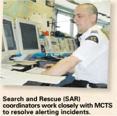Search and Rescue cooridnators work closely with MCTS to resolve alerting incidents