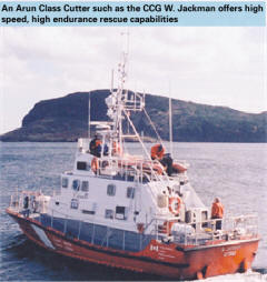 An Arun Class Cutter such as the CCG W. Jackman offers high speed, high endurance rescue capabilities